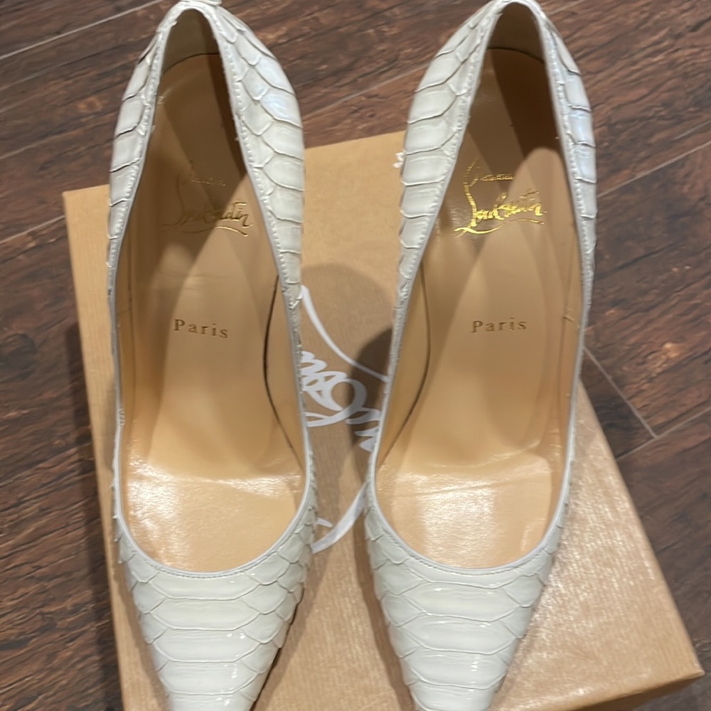 Christian Louboutin So Late 120 Python Crystal Sh… - image 2